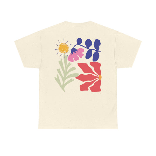 Floral Sun Vibes T-Shirt – Blumen Sommerdesign, Unisex, 100% Baumwolle